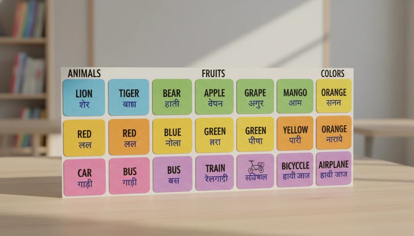 Stack of colorful books and digital tablet for vocabulary learning