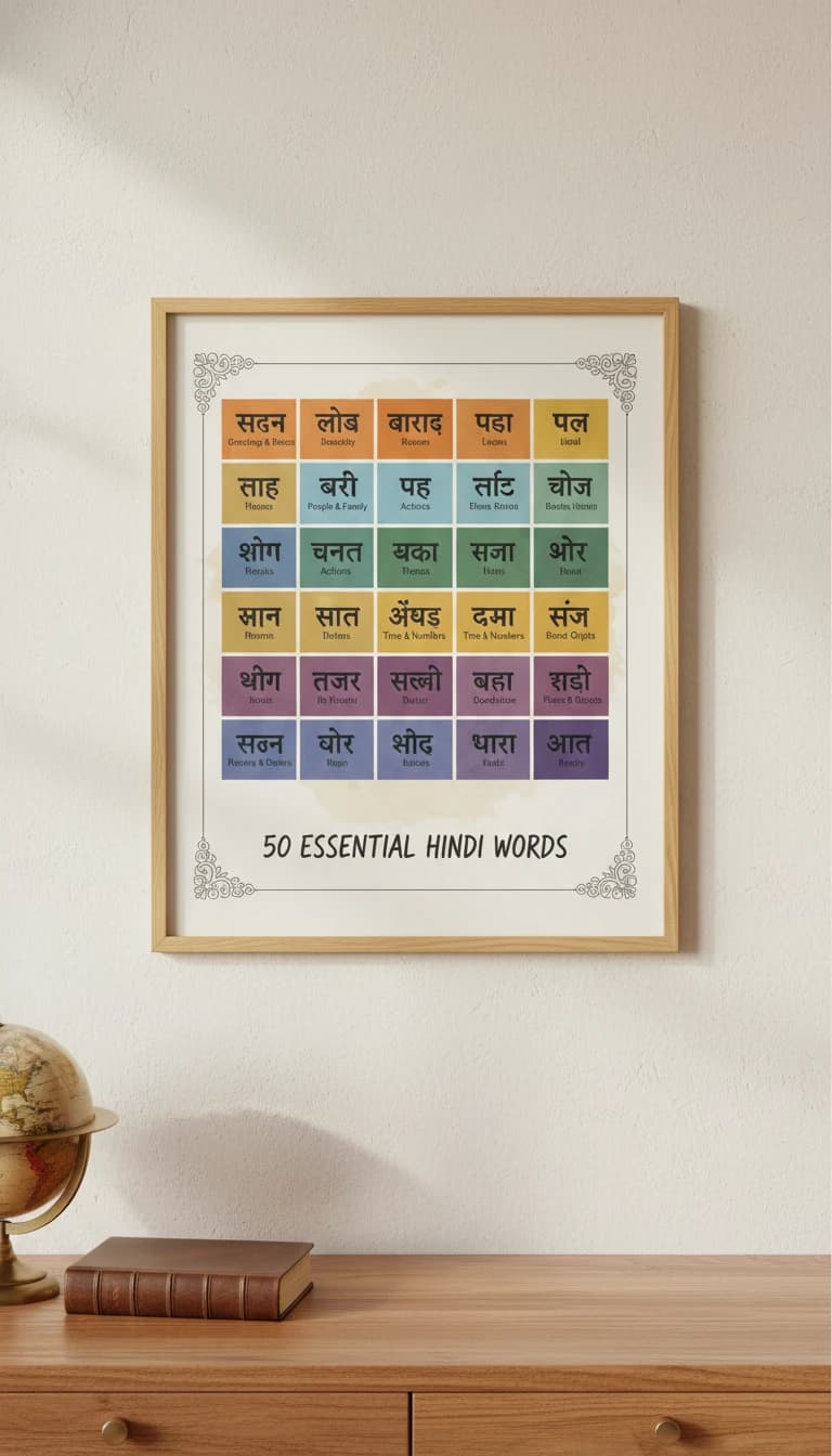 Intermediate level vocabulary list on a modern digital interface