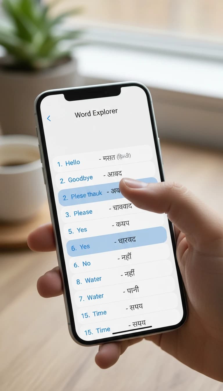 Illustration of words being used in different everyday contexts