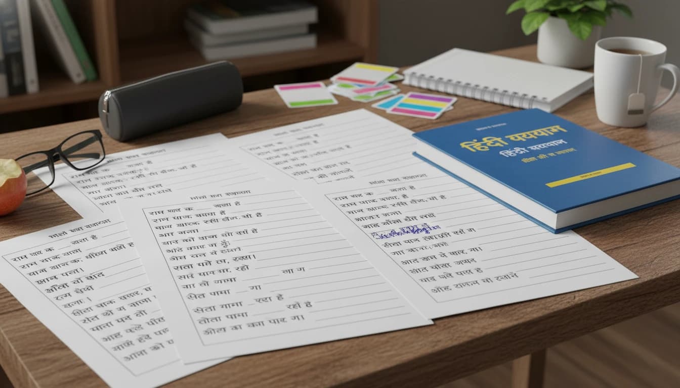 Hindi verb conjugation chart with tenses and examples