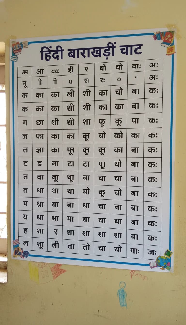 Detailed chart of Hindi numbers 1 to 100