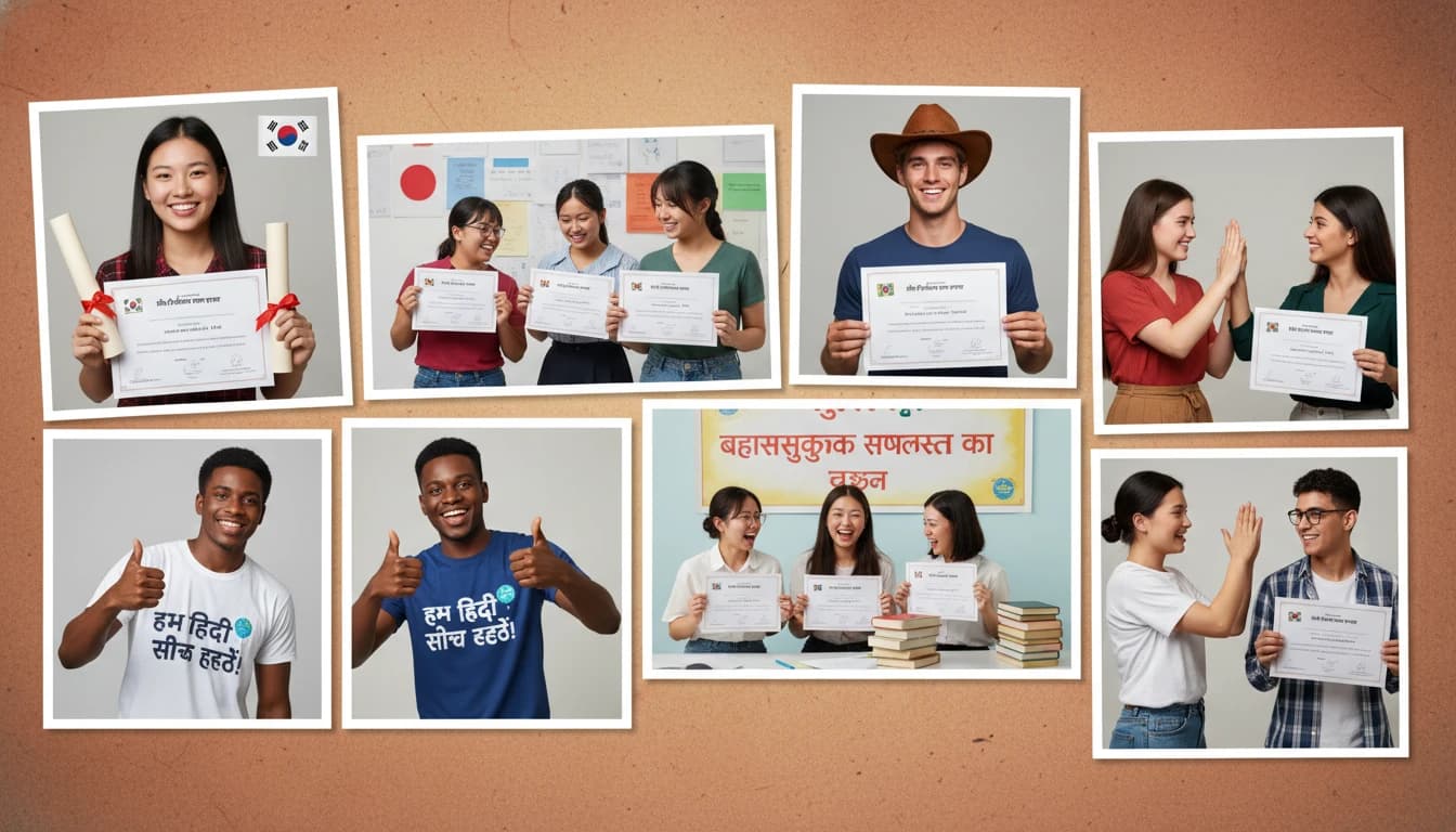 Domestic farm animals interacting with humans