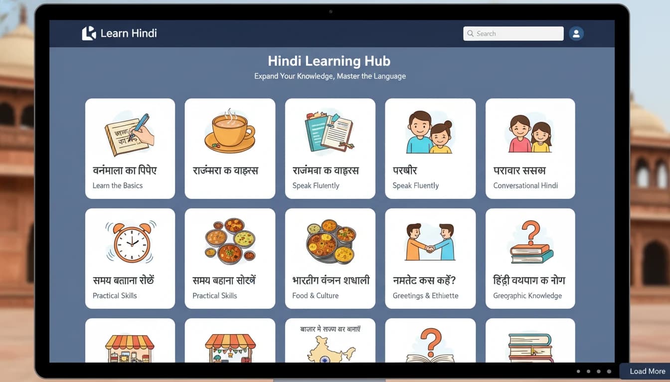 Vibrant bouquet of various flowers labeled in Hindi